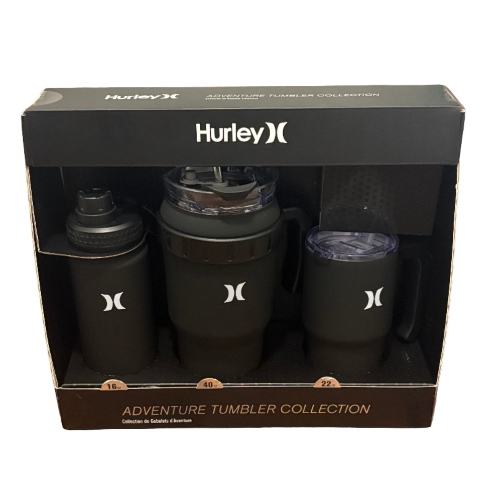 Hurley Adventure Tumbler Collection Set – Black – New in Box
